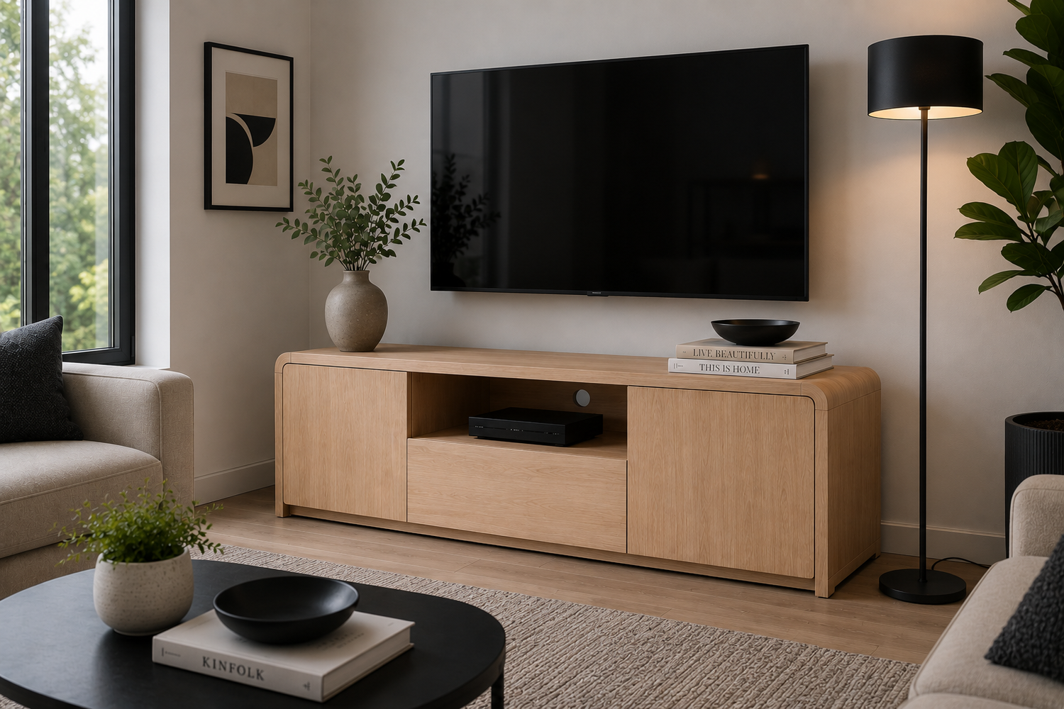 Andre (AUSSIE MADE) With 2 Door / 1 Drawer TV Unit Collection - Tassie Oak Combination - Assorted Stained Colours