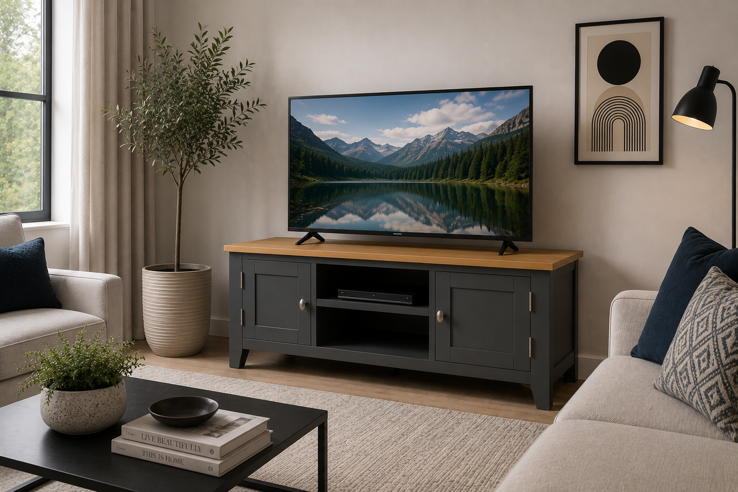 Emmett (AUSSIE MADE) 2 Door TV Unit Collection - Tassie Oak Combination - Assorted Painted / Stained Colours