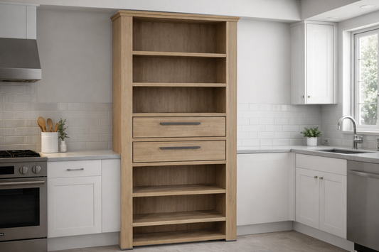 Intro (AUSSIE MADE) Highline Bookcase With 2 Drawer / Niches - Assorted Stained Colours