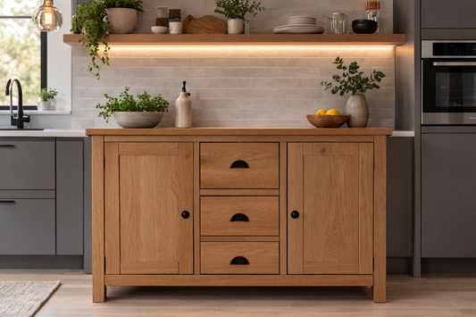 Eminence (AUSSIE MADE) Oak Sideboard Buffet Collection - Tassie Oak Combination - Assorted Stained Colours