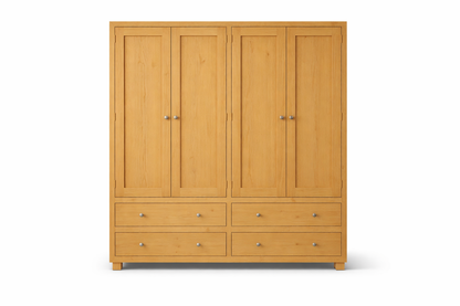 Retro (AUSSIE MADE) Door Wardrobe With 4 Door / 4 Drawer Collection - Assorted Stained Colours