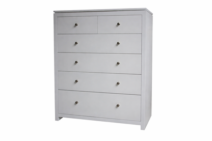 Celine (AUSSIE MADE) 6 Drawer Tallboy With Handles - 1300(H) X 900(W) - Assorted Colours (PICTURED IN WHITE)