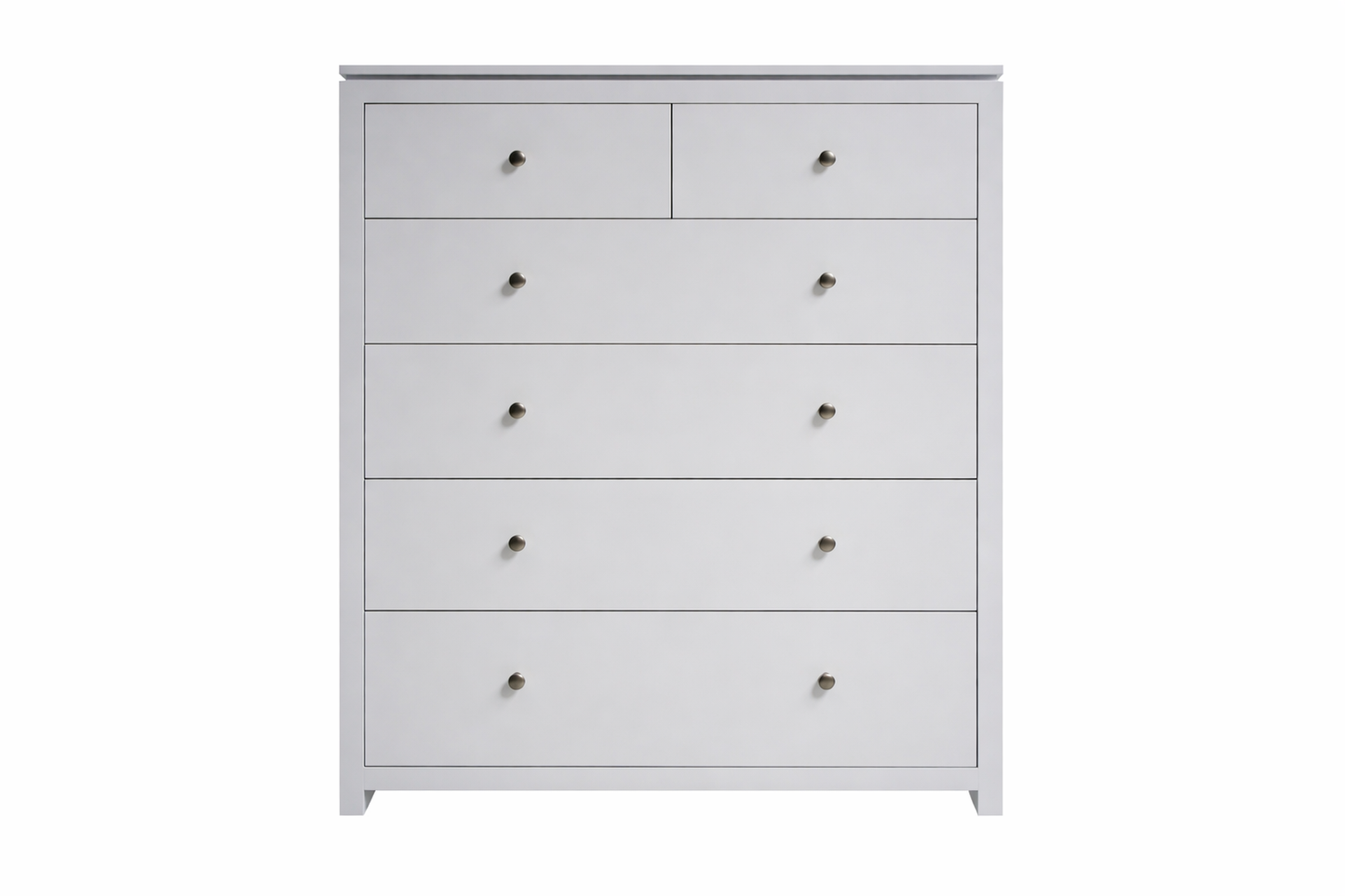 Celine (AUSSIE MADE) 6 Drawer Tallboy With Handles - 1300(H) X 900(W) - Assorted Colours (PICTURED IN WHITE)