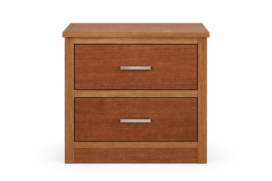Scholastic (AUSSIE MADE) 2 Drawer Bedside Table - Tassie Oak Combination - Assorted Stained Colours