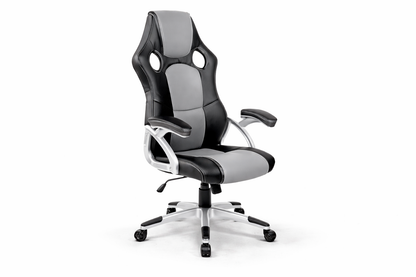 Briley Pu Leather Office Desk Chair - Black & Grey