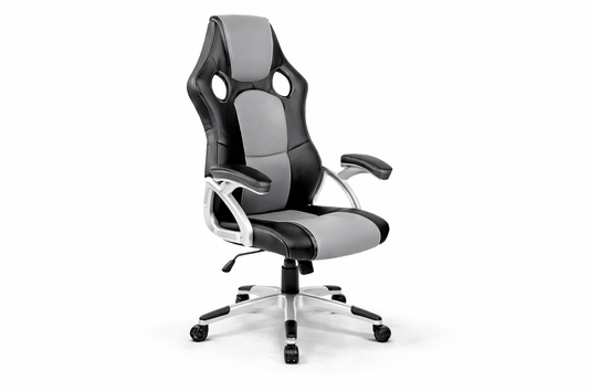Briley Pu Leather Office Desk Chair - Black & Grey