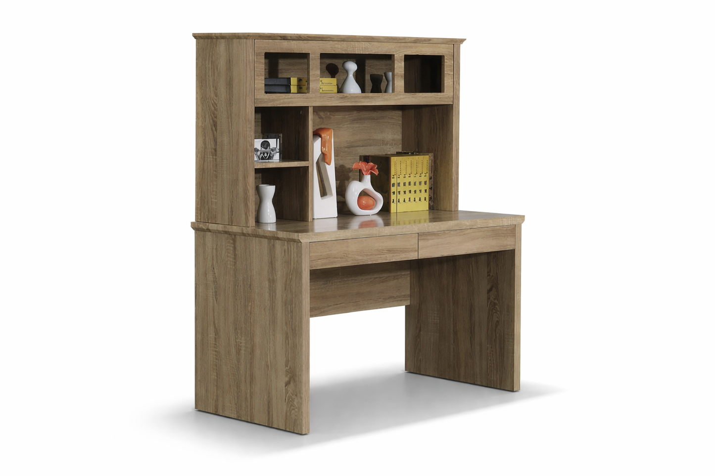 Croydon Study Desk With Bookcase - 1200(W) X 580(D) - Washed Oak