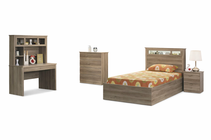 Croydon Study Desk With Bookcase - 1200(W) X 580(D) - Washed Oak