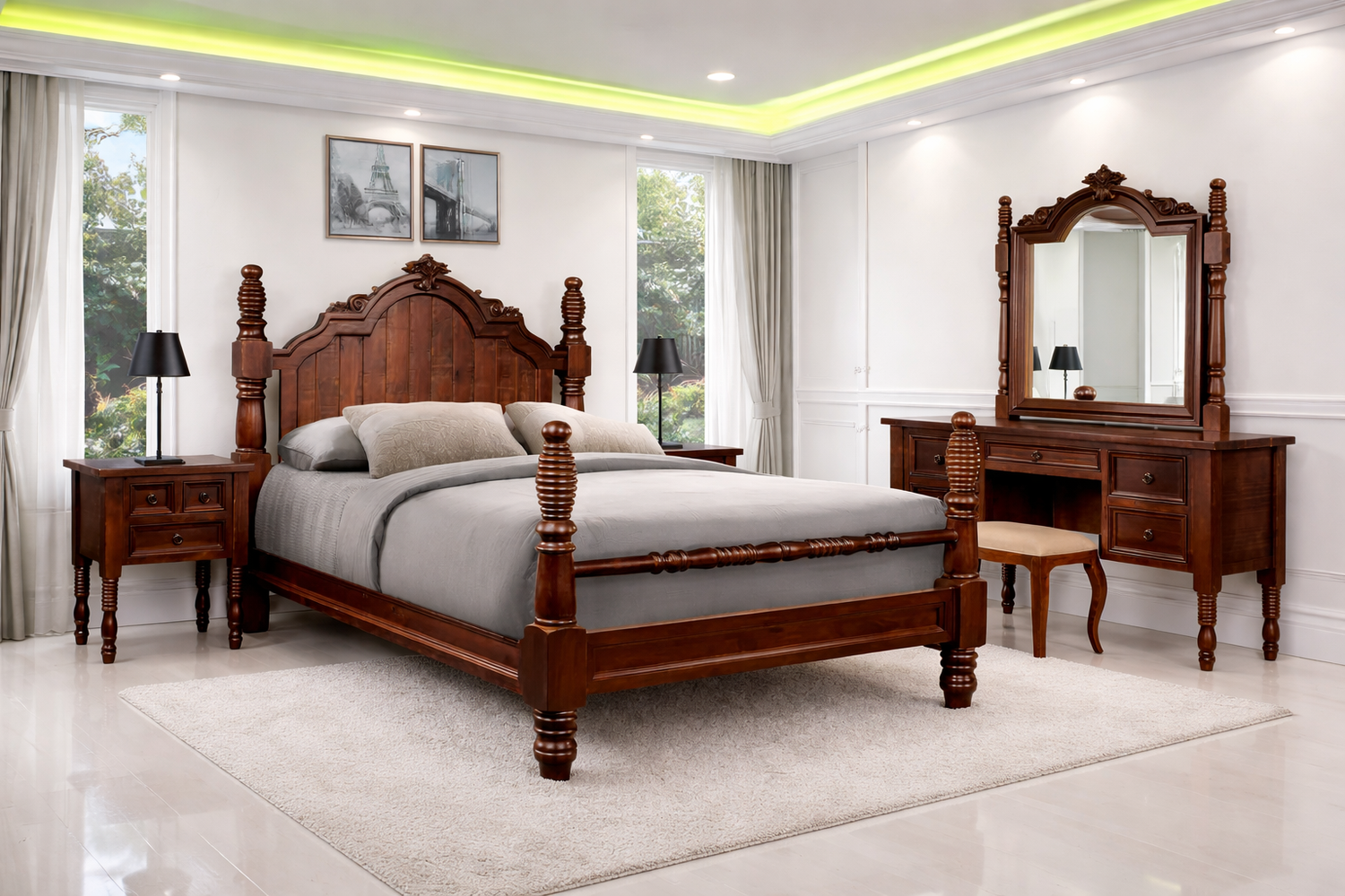 Vaucluse Queen 5 Piece (DRESSER) Bedroom Suite - As Pictured