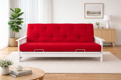 States Futon Sofa Bed Excluding Mattress (MODEL 4-5-12-20-1) - Cherry Stain (NOT AS PICTURED)