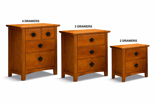 Madaline (AUSSIE MADE) Bedside Table Collection - Assorted Stained Colours