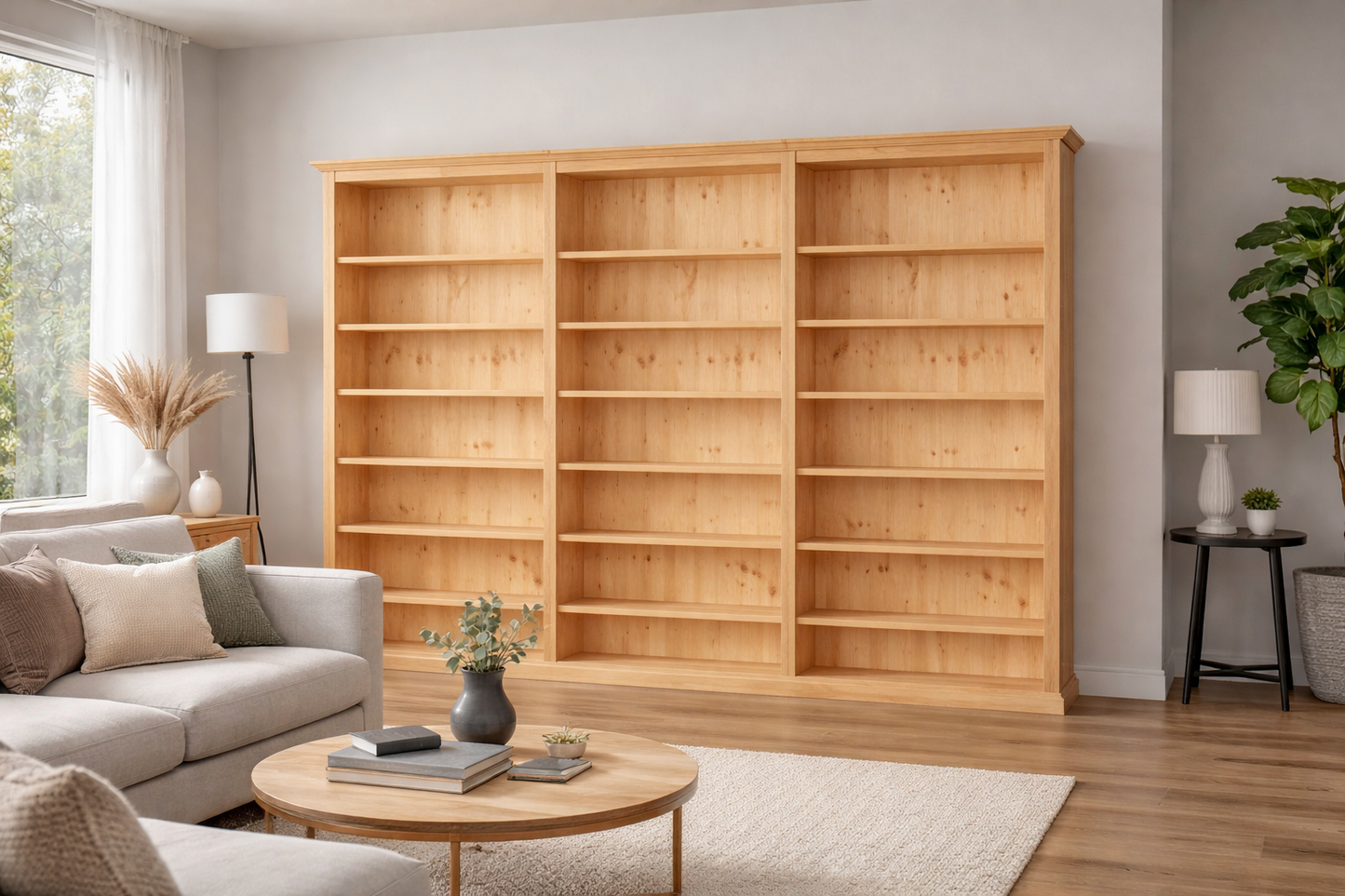 Mudgee (AUSSIE MADE) Highline Standard Bookcase (4 SECTIONS) Collection - Assorted Stained Colours