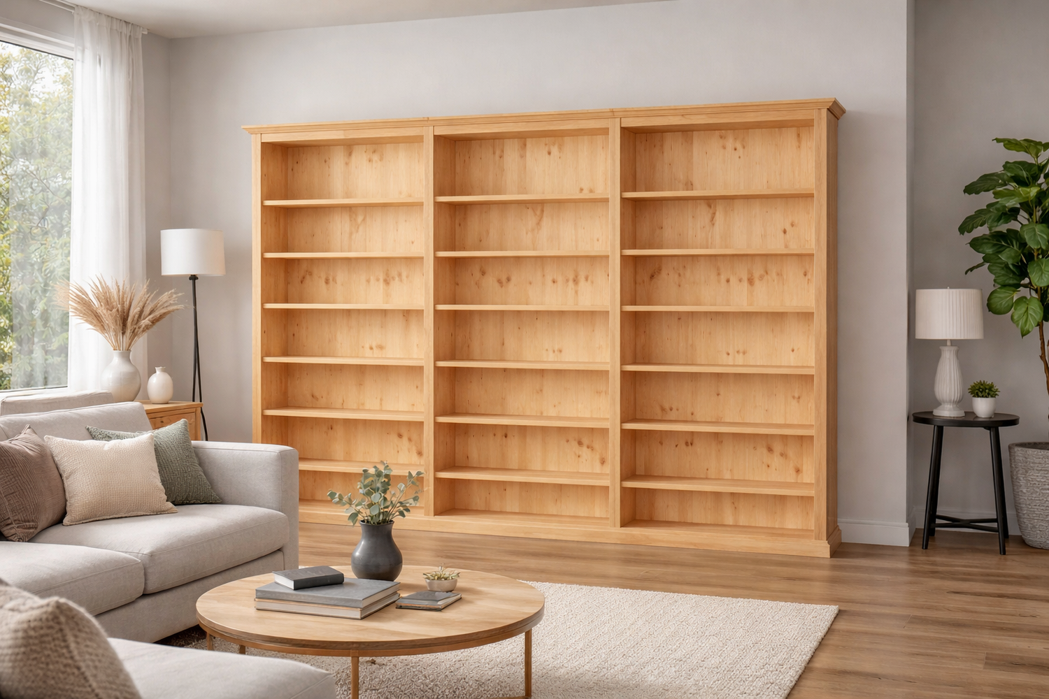 Mudgee (AUSSIE MADE) Highline Standard Bookcase (4 SECTIONS) Collection - Assorted Stained Colours