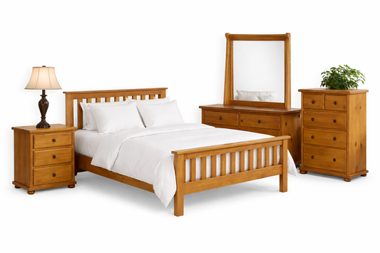 King Single Federation (AUSSIE MADE) Bed With Matching Foot End - Assorted Colours