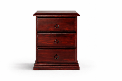 Cronulla (CR183) 3 Drawer Bedside Table - Baltic , Walnut (PICTURED) Or Greywash