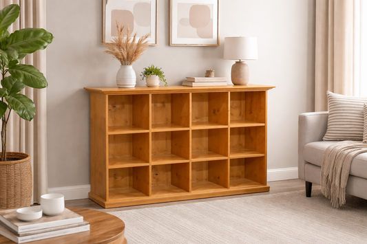 Federation Cubic (AUSSIE MADE) Lowline Bookcase Collection - Assorted Stained Colours