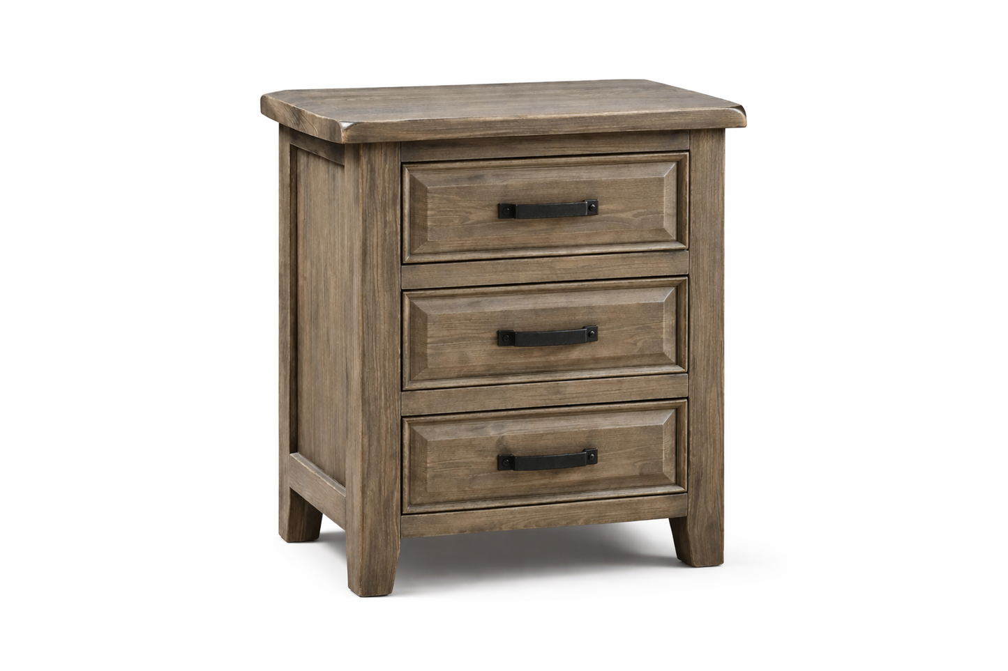 Sydneyside 3 Drawer Bedside Table (HTG183) - 690(H) X 590(W) - Grey Wash (#501)