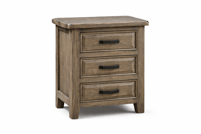 Sydneyside 3 Drawer Bedside Table (HTG183) - 690(H) X 590(W) - Grey Wash (#501)