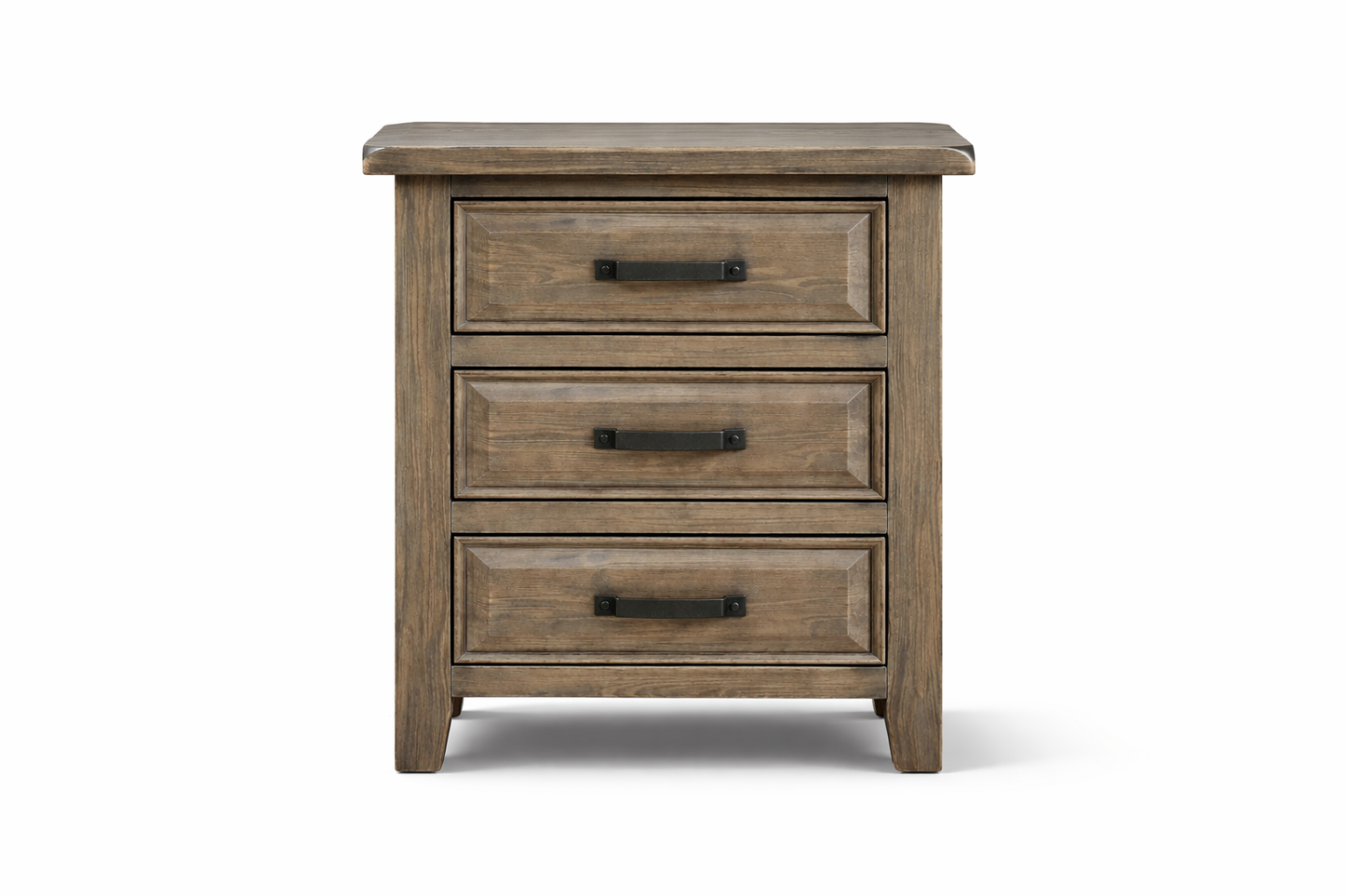 Sydneyside 3 Drawer Bedside Table (HTG183) - 690(H) X 590(W) - Grey Wash (#501)
