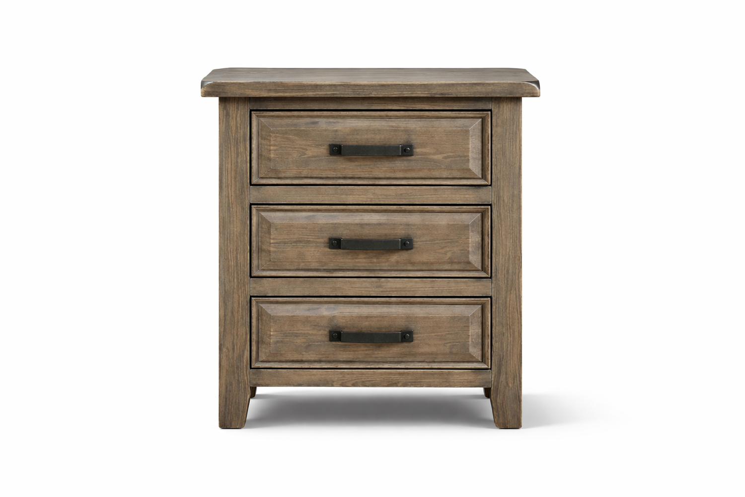 Sydneyside 3 Drawer Bedside Table (HTG183) - 690(H) X 590(W) - Grey Wash (#501)