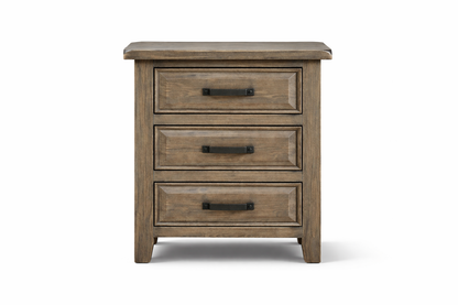 Sydneyside 3 Drawer Bedside Table (HTG183) - 690(H) X 590(W) - Grey Wash (#501)