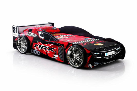 Single Mrx Racing Car Bed - Black / Red