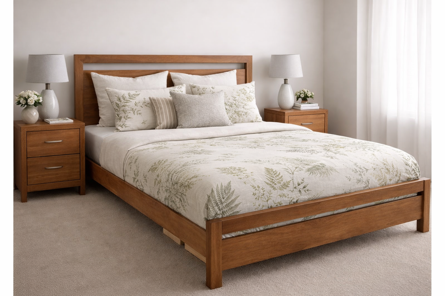 Single Tamila Hardwood Bed Frame - (MODEL:19-20-1-18-11) - As Pictured