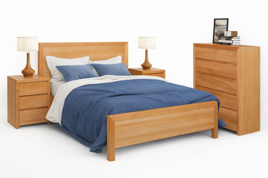 King Single Morgan (AUSSIE) Tassie Oak And Veneer Bedhead - Assorted Colours