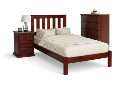 King Single Cronulla Crksb(B) Bed With Doona Foot - Baltic (#215) , Walnut (#219) Or Grey Wash (#501)