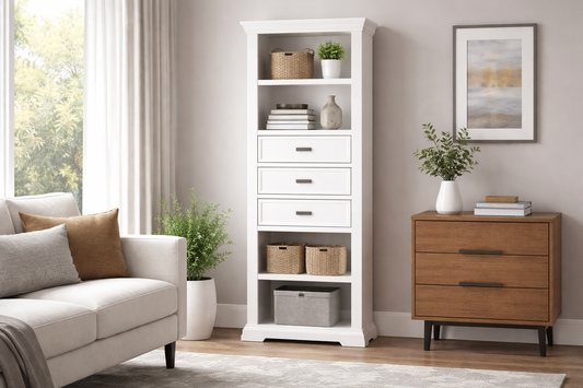 Coastal (AUSSIE MADE) Highline Bookcase With Drawers Collection - Assorted Painted Colours