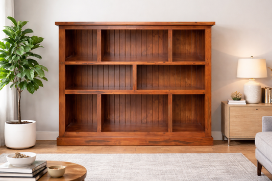 Urban (AUSSIE MADE) Flat Top Staggered Lowline Bookcase Collection - Assorted Stained Colours