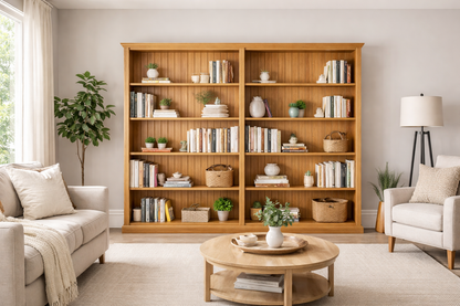 Antalya Colonial (AUSSIE MADE) Bookcase - (3 SECTIONS) Pigeon Paired Collection - Assorted Stained Colours