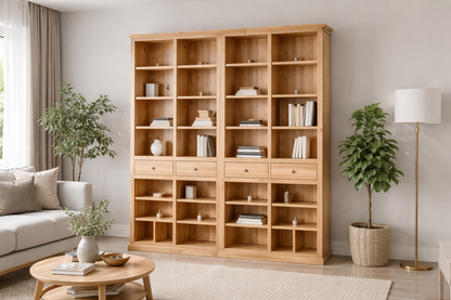 Lithgow (AUSSIE MADE) Bookcase With 4 Drawers Collection - Assorted Stained Colours