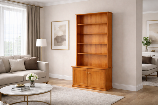 Mudgee Bookcase (AUSSIE MADE) Combo + 2 High Doors Collection - Assorted Stained Colours