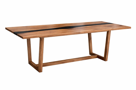 Yuri Coffee Table With Resin Top - 450(H) X 1300(W) X 700(D) - Walnut