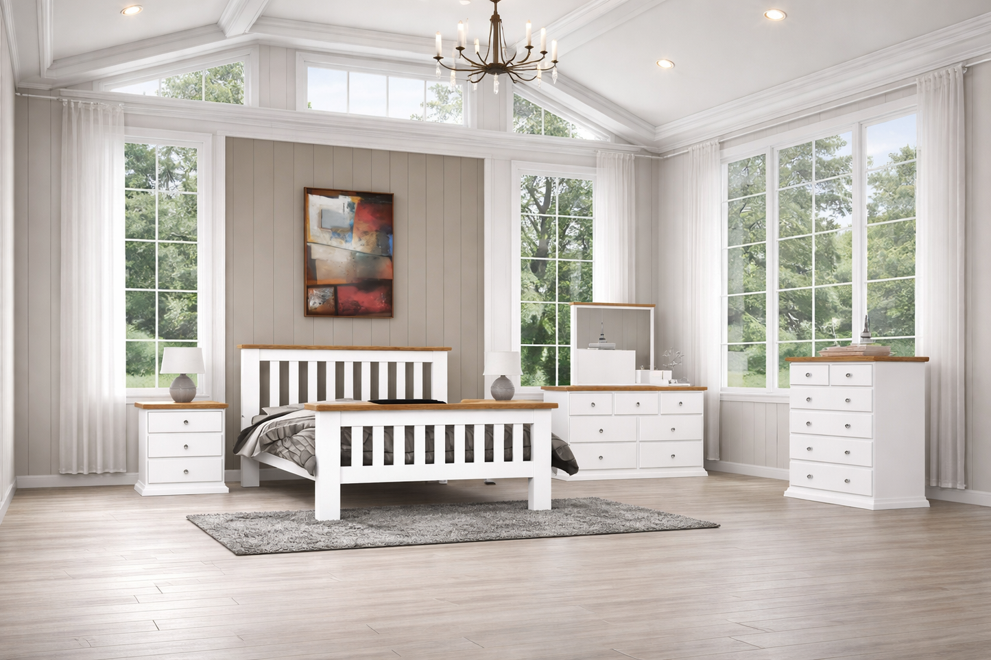 King Single Cronulla (AUSSIE MADE) Bed With Matching Foot End - 2 Tone - Assorted Colours