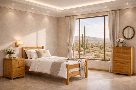 King Single Chunky (AUSSIE MADE) Railed Bed - Assorted Stained Colours