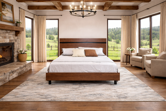 Queen Yuri Bed With Resin Bedhead - Walnut