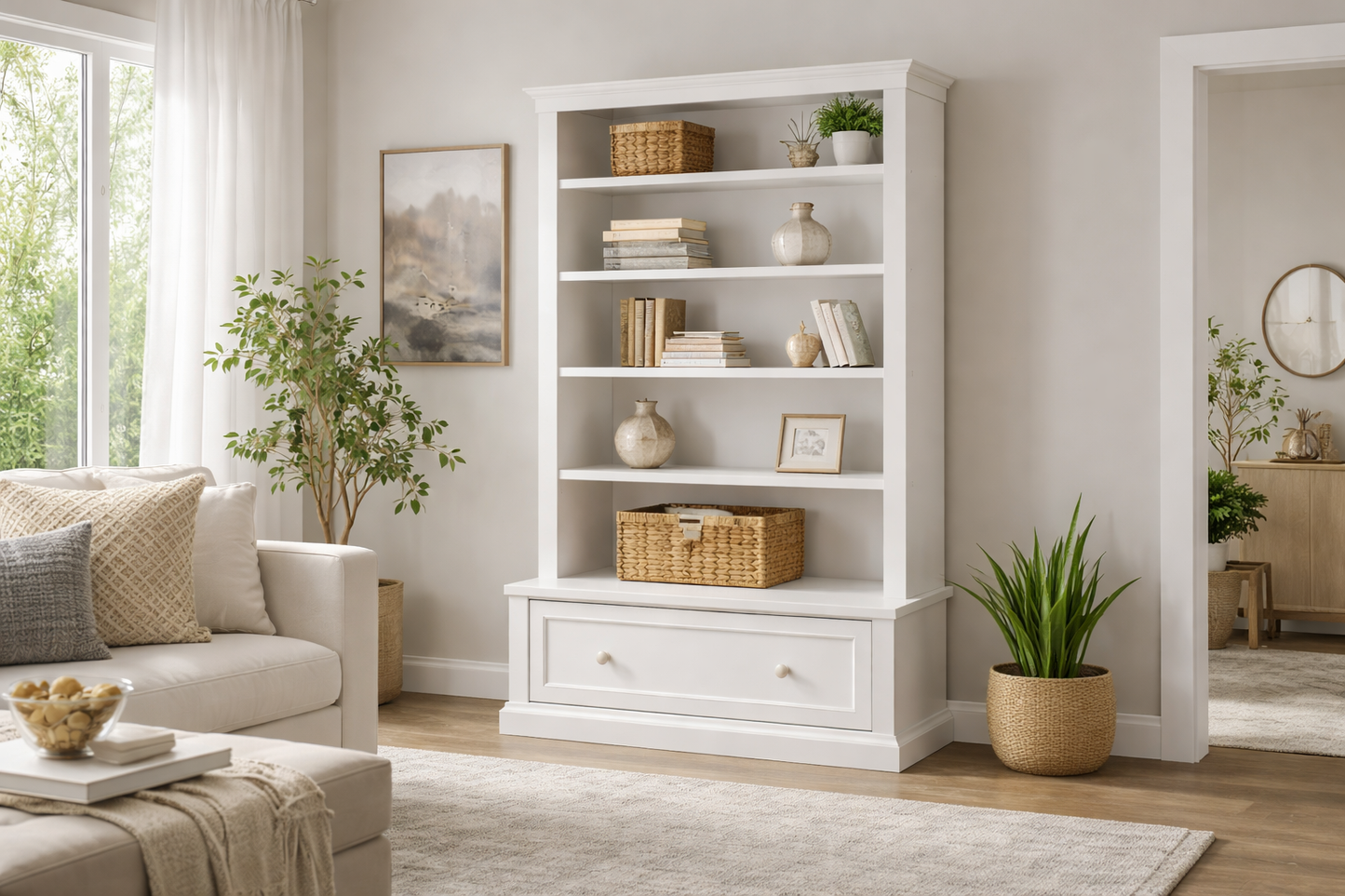 Urban (AUSSIE MADE) Bookcase Combo With Flat Top + 1 Drawer Collection - Assorted Painted Colours