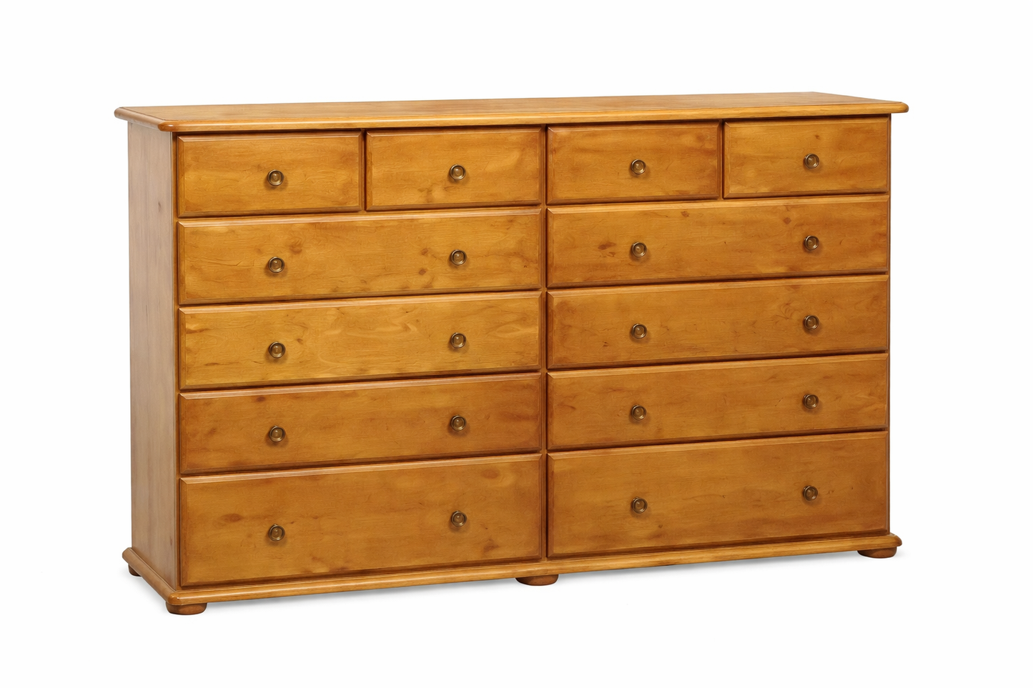 Victoria (AUSSIE MADE) 12 Drawer Largeboy / Tallboy - 1214(H) X 1800(W) x 440(D) - Assorted Stained Colours