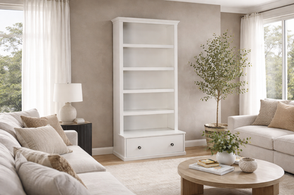Mudgee (AUSSIE MADE) Highline Bookcase Combo + 1 Smooth Drawer Collection - Assorted Painted Colours