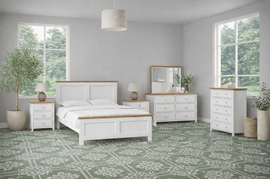 Double Jasper (AUSSIE MADE) Panel Bed Frame - Two Tone - Assorted Painted Colours