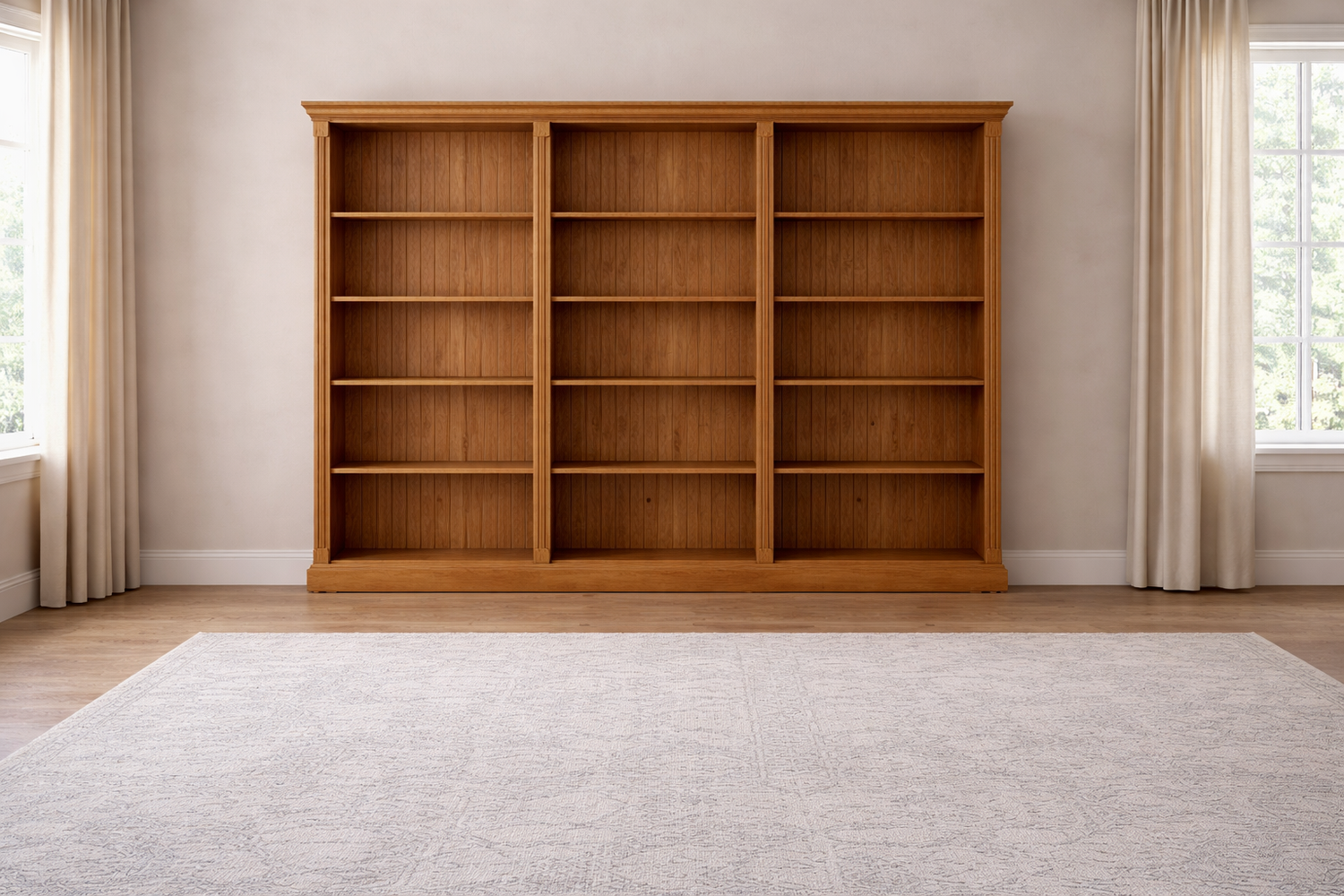 Federation (AUSSIE MADE) Bookcase - (4 SECTIONS) Pigeon Paired Collection - Assorted Stained Colours