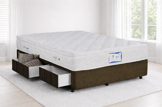 Queen Premium (AUSSIE MADE) Linen (10"/240) Ensemble Base Only (BASE DRAWERS OPTIONAL EXTRA) - Assorted Colours