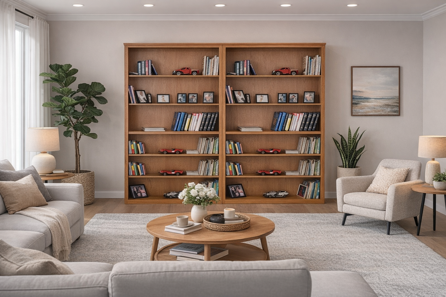 Tina (AUSSIE MADE) Bookcase With Groove Top Collection - Tassie Oak Combination - Assorted Stained Colours