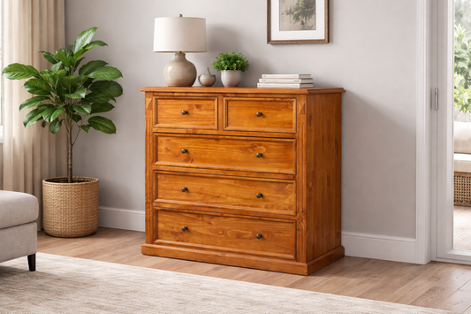 Legions (Aussie Made) 5 Drawer Tallboy - Assorted Colours