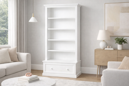 Mudgee (AUSSIE MADE) Highline Bookcase Combo With Picture Framed Drawer Collection - Assorted Painted Colours