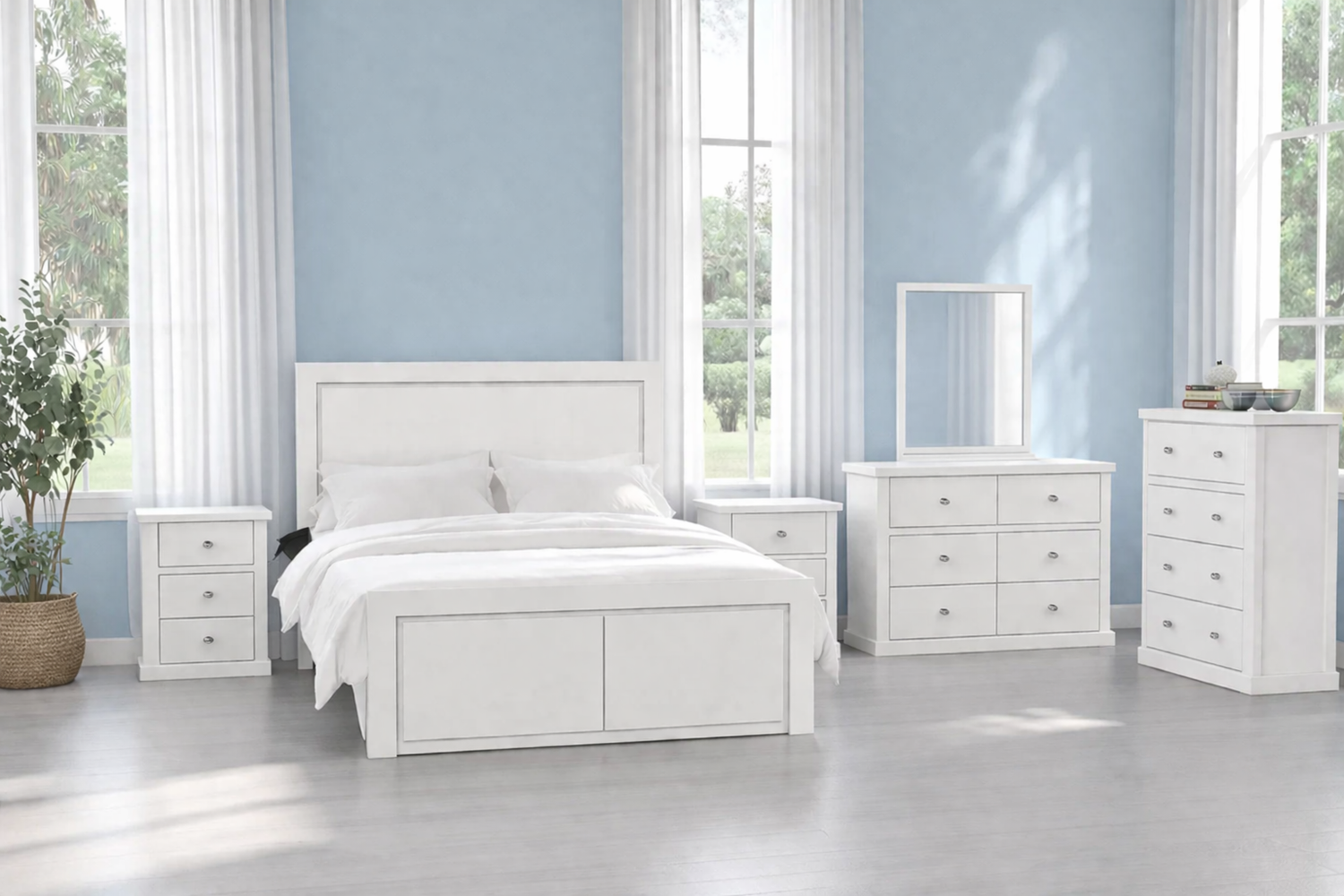 King Latifa (CUSTOM MADE) 3 Piece (BEDSIDE) Bedroom Suite - Assorted Colours