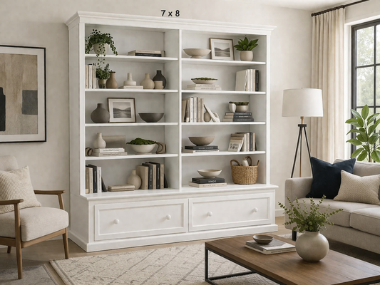 Mudgee (AUSSIE MADE) Bookcase Combo + 2 Drawer Collection - (3 SECTIONS)- Assorted Painted Colours