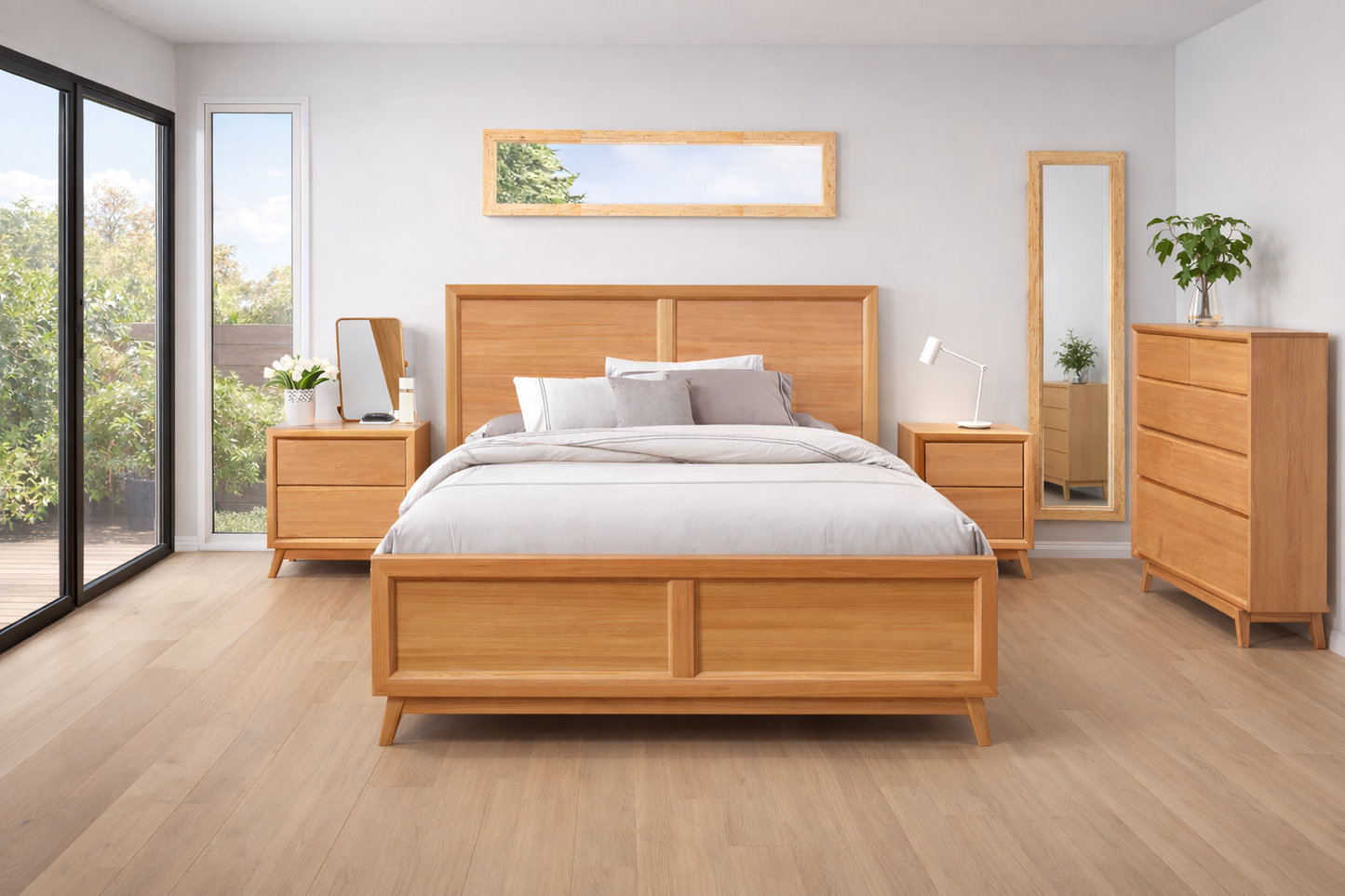 Queen Berkeley Timber Bed - As Pictured